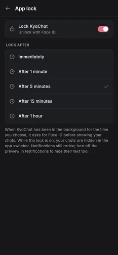 App lock settings